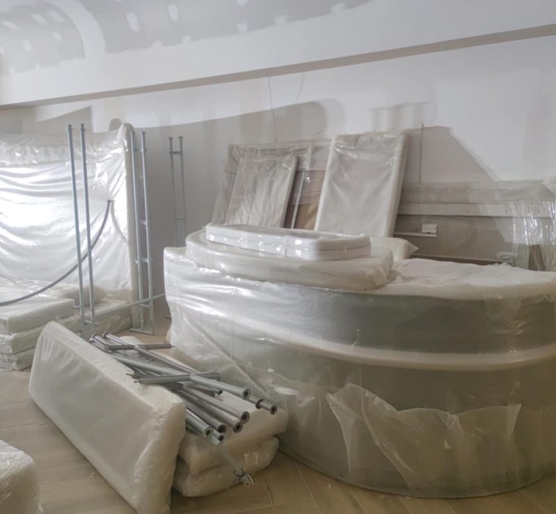 Wrapped furniture and protected items before a Melbourne house move