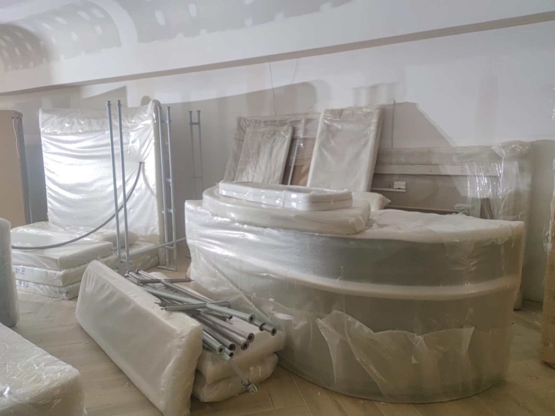 Wrapped furniture and protected items before a Melbourne house move