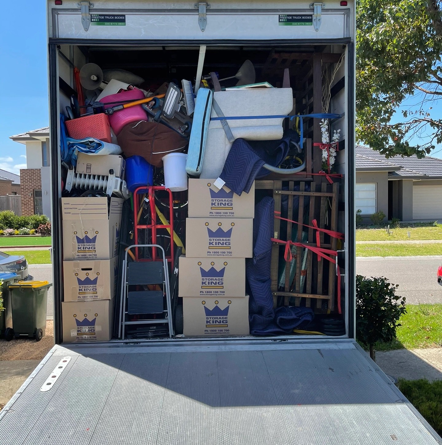 12 tonne JD Movers truck fully loaded with family home furniture boxes and protected items for a Hawthorn Melbourne move with kids