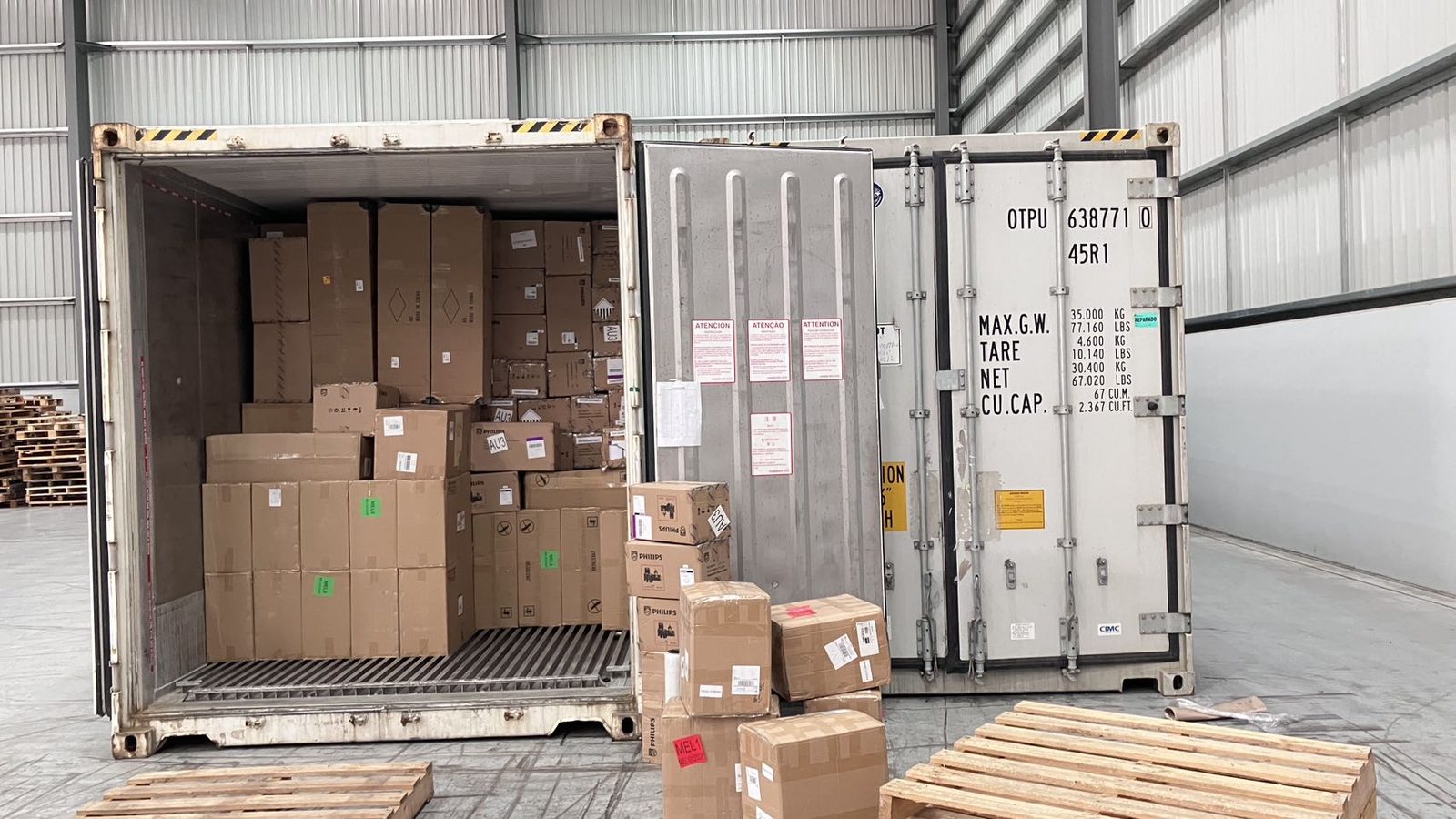 Boxed commercial stock and pallets prepared during a real JD Movers business relocation relevant to Abbotsford