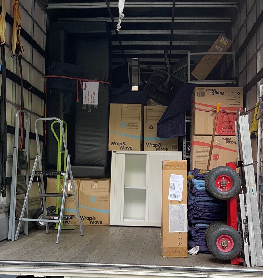 10 tonne JD Movers truck with moving equipment and blankets prepared for pool table access planning from Deepdene to Sunbury
