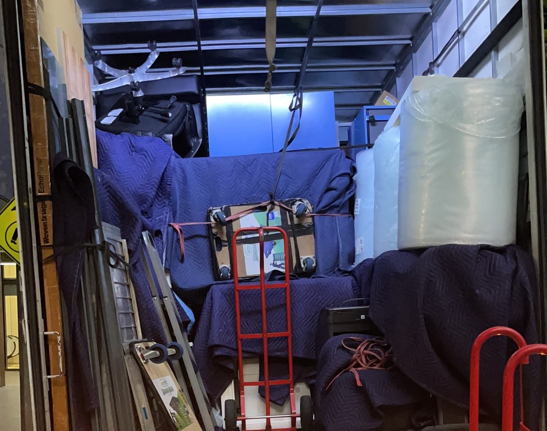 Protected furniture and moving equipment loaded inside a JD Movers truck for a Mount Waverley to Seaford hidden moving costs case